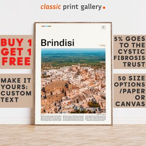 Brindisi Print, Brindisi Wall Art, Brindisi Color Poster With Text, Personalized Birthday Travel Gift Present Photography, Italy 11533b