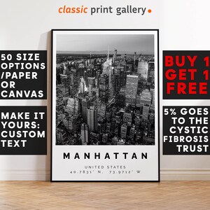 Manhattan Poster Black and White Photo, Manhattan Wall Art, Manhattan Travel Poster, Manhattan Photo Print, New York, Rock, 2812