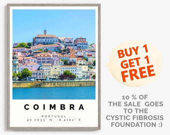 Coimbra Poster Colorful Print, Coimbra Wall Art, Coimbra Photo Decor, Coimbra Gift Travel Print,Portugal,24x28, 20x30, 24x36,7885