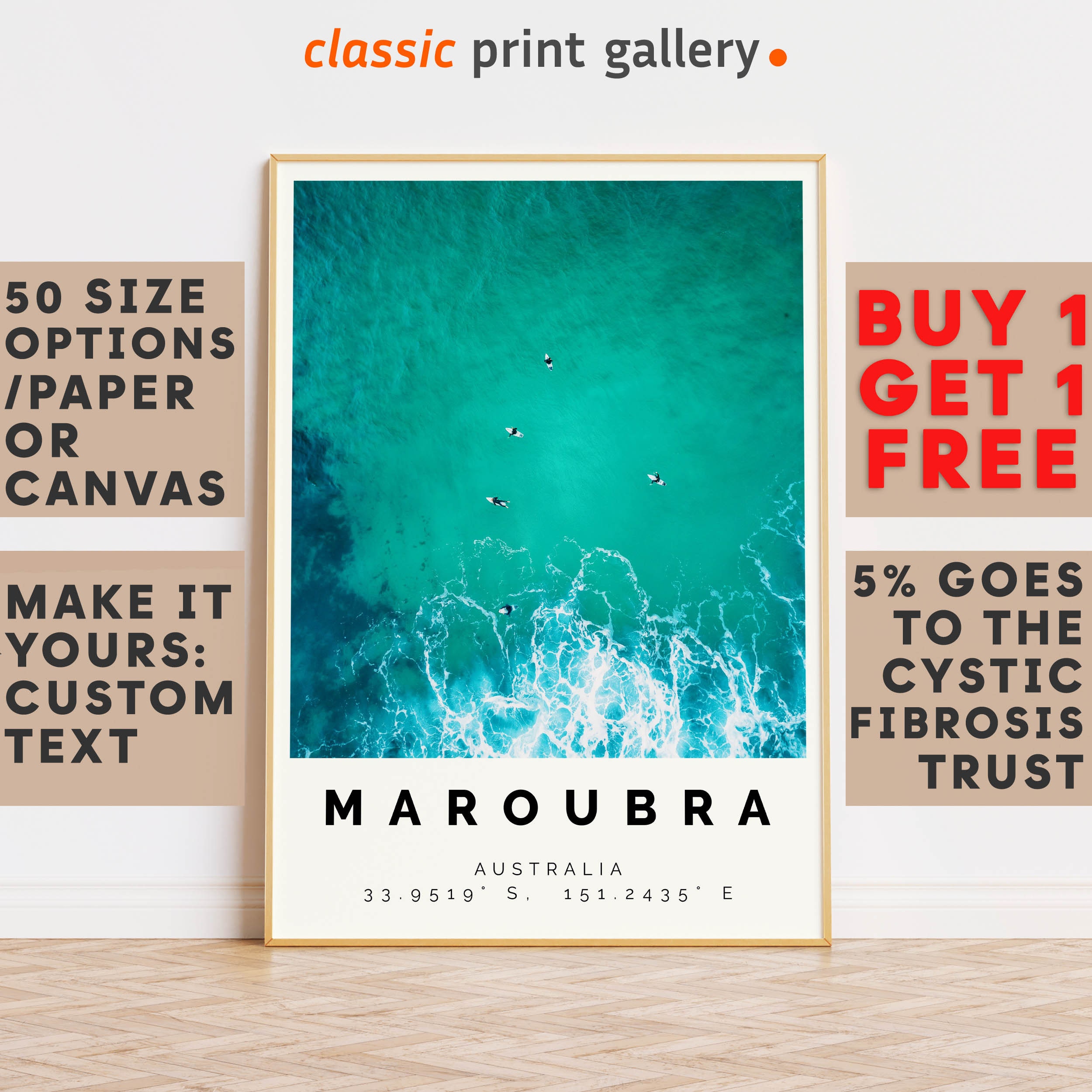 Maroubra Poster Colorful Print, Maroubra Wall Art, Maroubra Photo Decor, New South Wales,16x20, 18x24, 20x28,24x28, 20x30, 24x36,8974