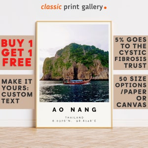 Ao Nang Print,Ao Nang Wall Art,Ao Nang Colorful Poster,Personalized Birthday Beach Travel Gift Coastal Photography Thailand 15465
