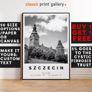 Szczecin Poster Black and White Print, Szczecin Wall Art, Szczecin Travel Poster, Szczecin Photo Print, Travel Home Decor,Poland,5810