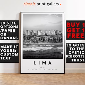 Lima Print Black and White Photo, Lima Wall Art, Lima Travel Poster, Lima Photo Print, Peru Wall Art, Peru Decor, 3804
