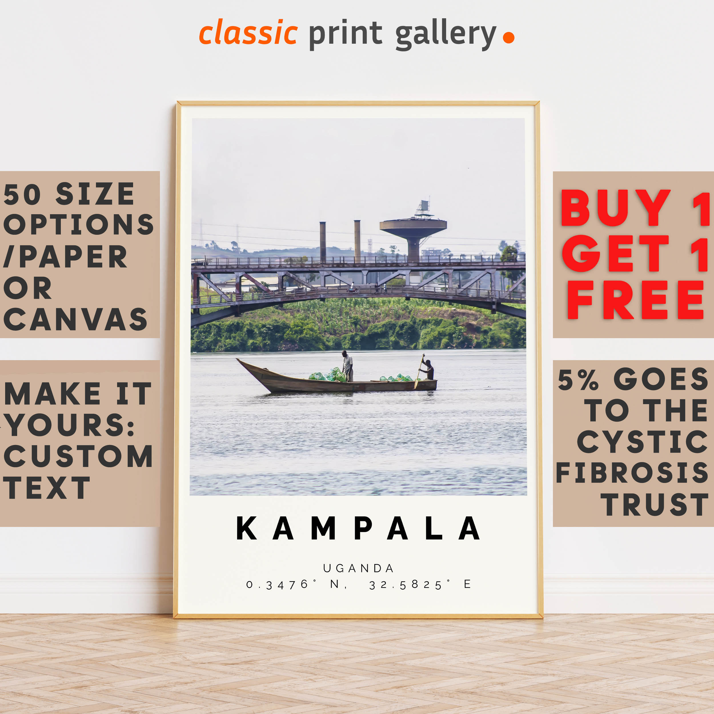 Kampala Poster Colorful Print, Kampala Wall Art, Kampala Photo Decor, Kampala Gift Travel Print,Uganda,Gift For Her,8187