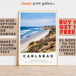 Carlsbad Poster Colorful Print, Carlsbad Wall Art, Carlsbad Photo Decor, Carlsbad Gift Travel Print,San Diego County,Birthday Gift,7827