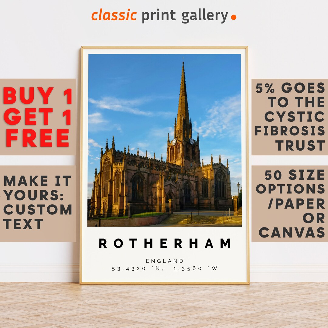Instant Print Rotherham Rotherham Print,rotherham Wall Art,rotherham Colorful Poster ...
