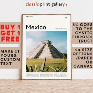 Mexico Print, Mexico Wall Art, Mexico Color Poster With Text, Personalized Birthday Travel Gift Present Photography, North America 11986b2