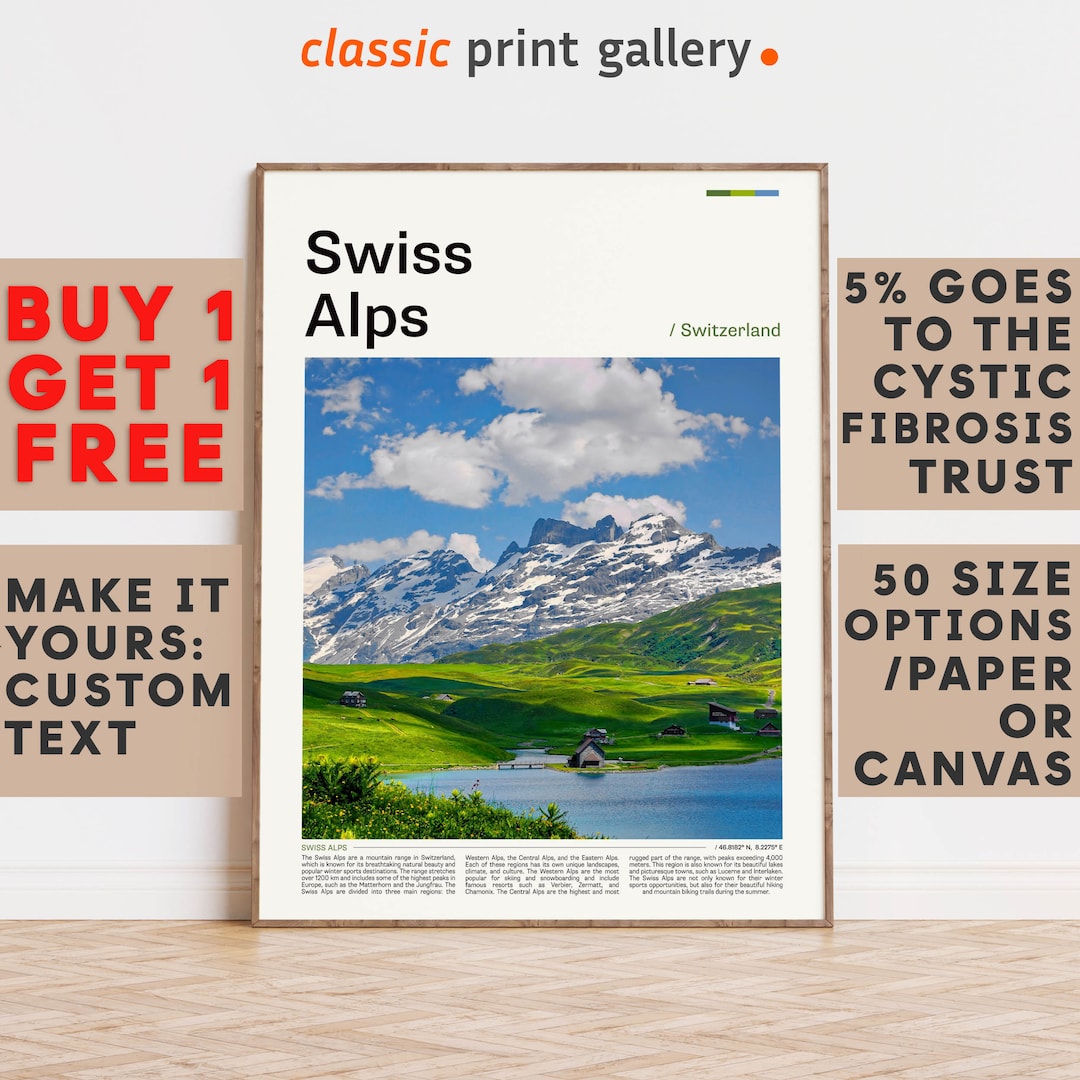 Swiss Alps Print Swiss Alps Wall Art Swiss Alps Color Poster With Text Personalized Birthday Swiss Alps Print Swiss Alps Wall Art Swiss Alps Color Poster With Text Personalized Birthday