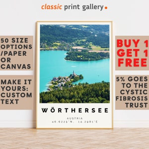 Worthersee Poster Colorful Print, Worthersee Wall Art, Worthersee Photo Decor, Worthersee Gift Travel Print,Brittany,Vintage Art Print,10254