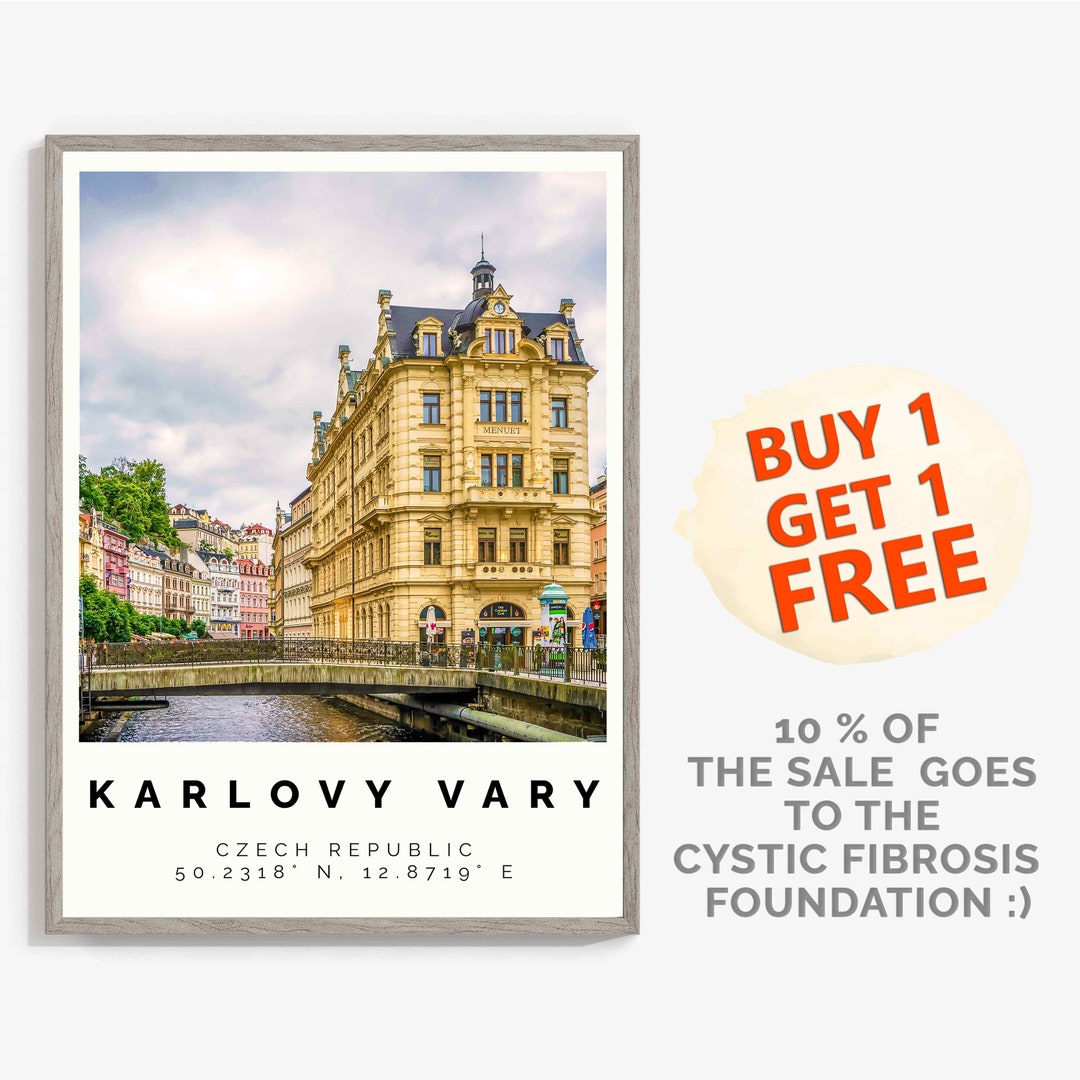 Karlovy Vary Poster Colorful Print Karlovy Vary Wall Art Etsy
