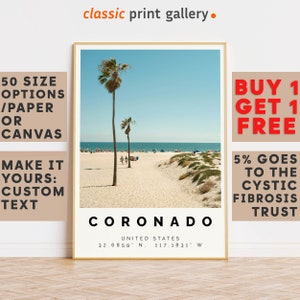 Coronado Poster Colorful Print, Coronado Wall Art, Coronado Photo Decor, Coronado Gift Travel Print,California,Gift For Her,9380