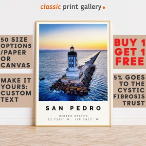 San Pedro Poster Colorful Print, San Pedro Wall Art, San Pedro Photo Decor, San Pedro Gift Travel Print,California,Travel Wall Art,9364