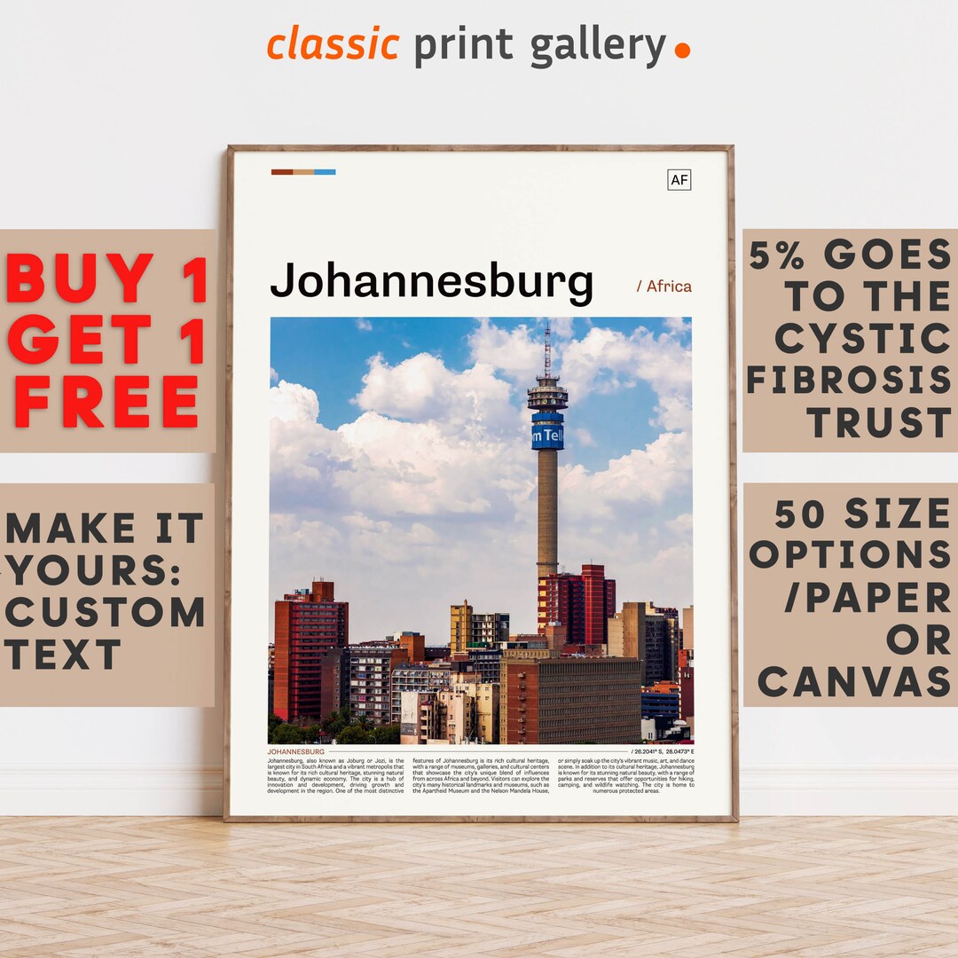 Johannesburg Print Johannesburg Wall Art Johannesburg Color Etsy