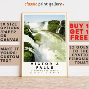 Victoria Falls Poster Colorful Print, Victoria Falls Wall Art, Victoria Falls Photo Decor,Zambia,Large Wall Art,8369