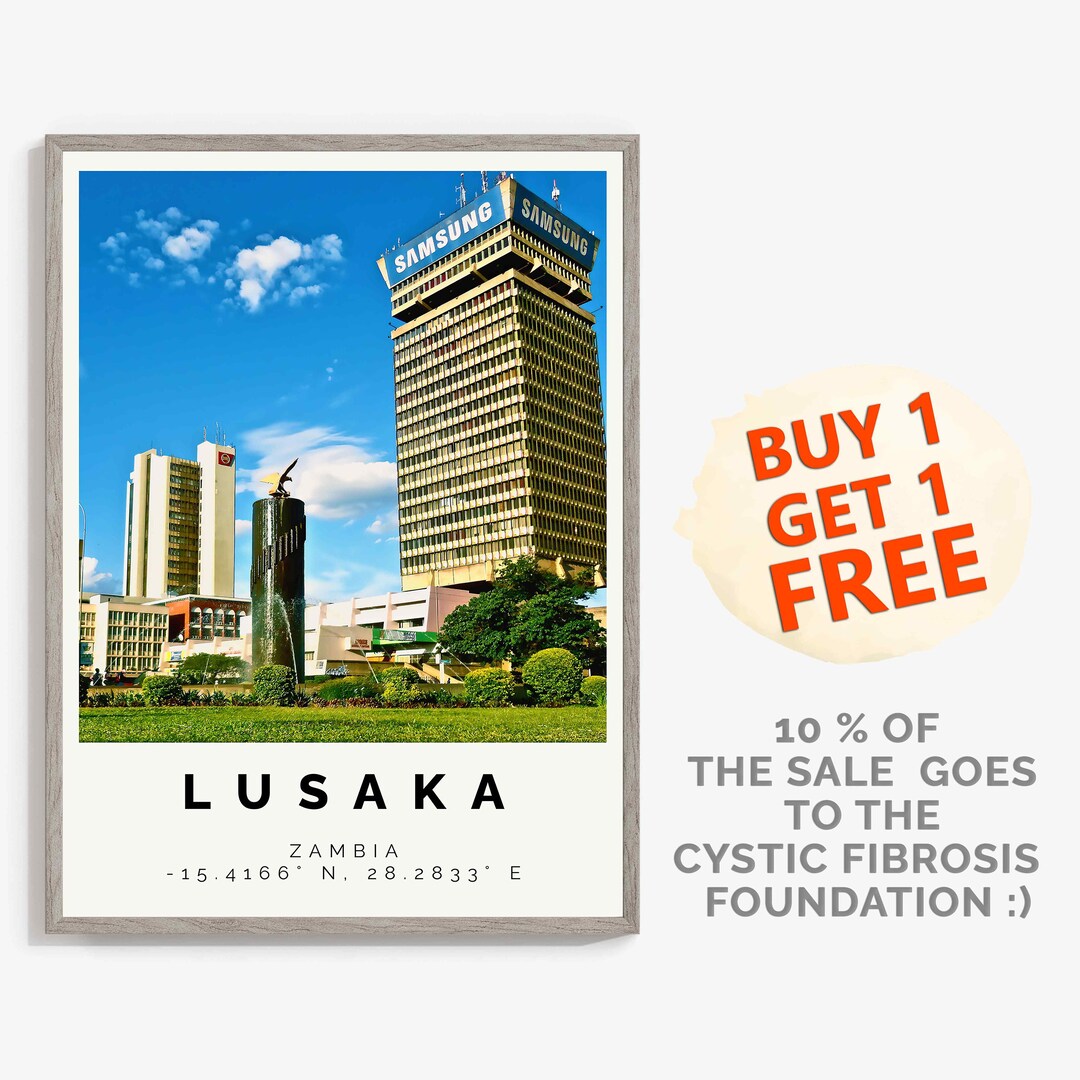 Lusaka Poster Colorful Print Lusaka Wall Art Lusaka Photo Etsy
