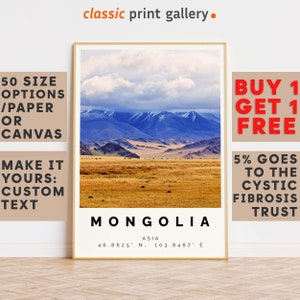 Mongolia Poster Colorful Print, Mongolia Wall Art, Mongolia Photo Decor, Mongolia Gift Travel Print,Travel Art,10168