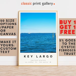 Key Largo Poster Colorful Print, Key Largo Wall Art, Key Largo Photo Decor, Key Largo Gift Travel Print,Florida,24x28, 20x30, 24x36,9589