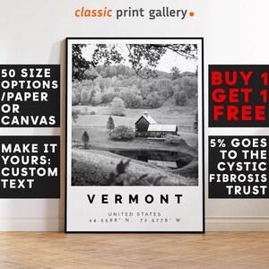 Vermont Print Black and White Photo, Vermont Wall Art, Vermont Travel Poster, Vermont Photo Print, State Wall Art, State Decor, 3919