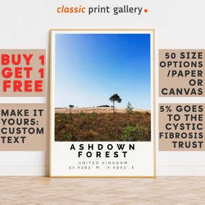 Ashdown Forest Print Colorful Poster|Ashdown Forest Wall Art|Ashdown Forest Travel Poster Gift|Travel Photography|Uk|17794b