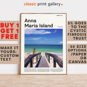 Anna Maria Island Print, Anna Maria Island Wall Art, Anna Maria Island Color Poster With Text, Personalized Birthday Travel Gift ,USA 11430b
