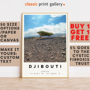 Djibouti Poster Colorful Print, Djibouti Wall Art, Djibouti Photo Decor, Djibouti Gift Travel Print,Travel Posters,10704