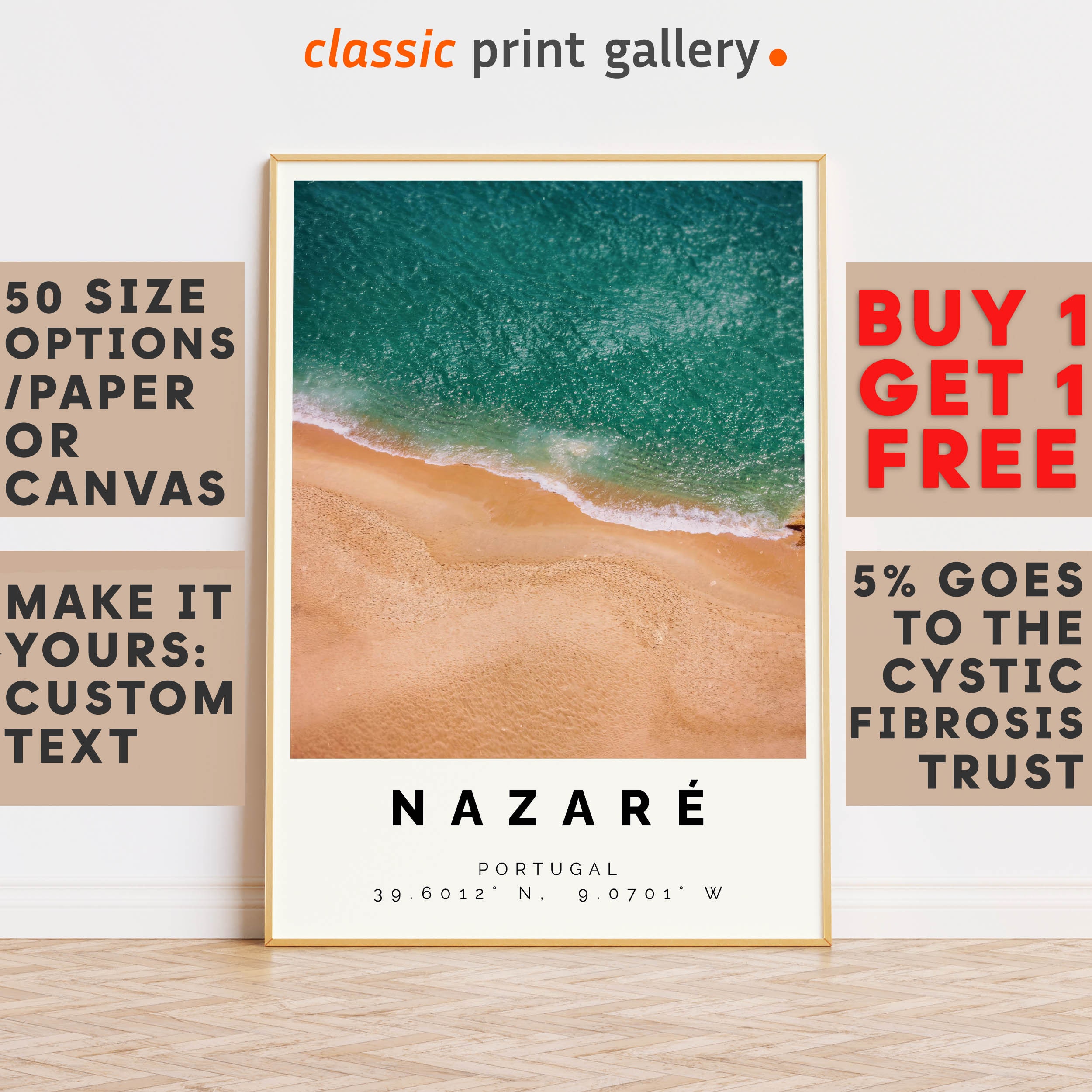 Nazaré Poster Colorful Print, Nazaré Wall Art, Nazaré Photo Decor, Nazaré Gift Travel Print,Leiria District,A5, A4, A3, A2, A1,11132