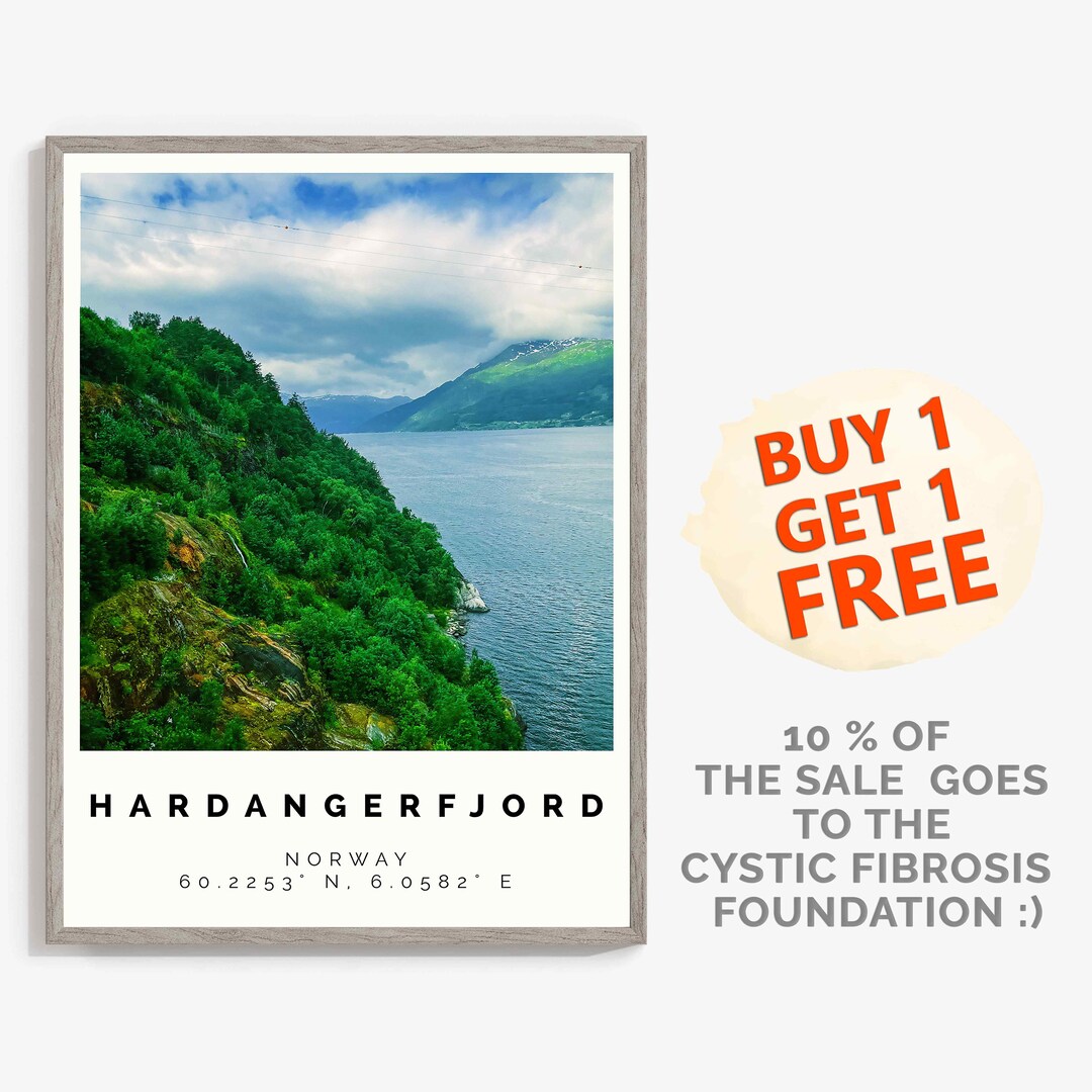 Hardangerfjord Poster Colorful Print Hardangerfjord Wall Art - Etsy