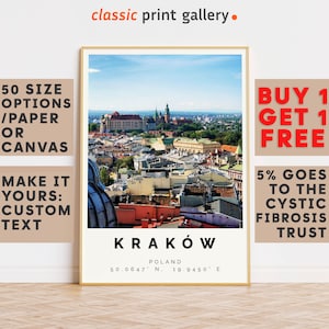 Kraków Poster Colorful Print, Kraków Wall Art, Kraków Photo Decor, Kraków Gift Travel Print,Travel Gift,Office Wall Art,8236