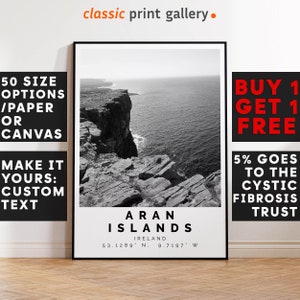 Aran Islands Poster Black and White Print, Aran Islands Wall Art, Aran Islands Travel Poster, Aran Islands Photo Print, Scotland, 2997