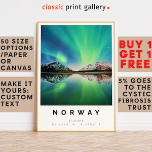 Norway Poster Colorful Print, Norway Wall Art, Norway Photo Decor, Norway Gift Travel Print,Vintage Art Print,9123