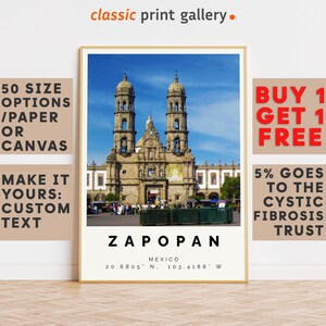 Zapopan Poster Colorful Print, Zapopan Wall Art, Zapopan Photo Decor, Zapopan Gift Travel Print,Jalisco,Gift For Her,9931