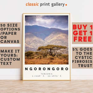 Ngorongoro Poster Colorful Print, Ngorongoro Wall Art, Ngorongoro Photo Decor, Ngorongoro Gift Travel Print,Tanzania,Vacation Art,9334