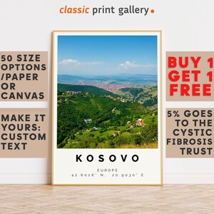 Kosovo Poster Colorful Print, Kosovo Wall Art, Kosovo Photo Decor, Kosovo Gift Travel Print,24x28, 20x30, 24x36,8229