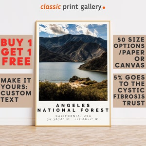 Angeles National Forest Print Colorful Poster|Angeles National Forest Wall Art|Travel Poster Gift|California|17371b