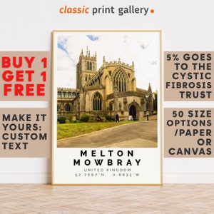 Melton Mowbray Print,Melton Mowbray Wall Art,Melton Mowbray Colorful Poster,Personalized Birthday Travel Gift Present Uk 12547b