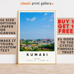 Kumasi Poster Colorful Print, Kumasi Wall Art, Kumasi Photo Decor, Kumasi Gift Travel Print,Ghana,Holiday Art,9283