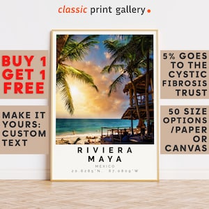 Riviera Maya Print,Riviera Maya Wall Art,Riviera Maya Colorful Poster,Personalized Birthday Travel Gift Present Mexico 12594b