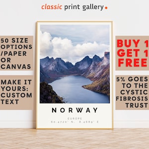 Norway Poster Colorful Print, Norway Wall Art, Norway Photo Decor, Norway Gift Travel Print,A5, A4, A3, A2, A1,9124