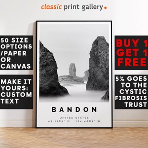 Bandon Poster Black and White Print, Bandon Wall Art, Bandon Travel Poster, Bandon Photo Print, Oregon, USA,5181