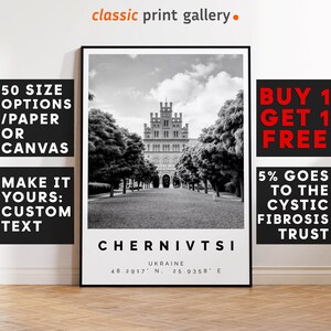 Chernivtsi Poster Black and White Print, Chernivtsi Wall Art, Chernivtsi Travel Poster, Chernivtsi Photo Print,Ukraine,5880