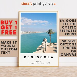 Peniscola Print,Peniscola Wall Art,Peniscola Colorful Poster,Personalized Birthday Travel Gift Present Artwork Spain 12708