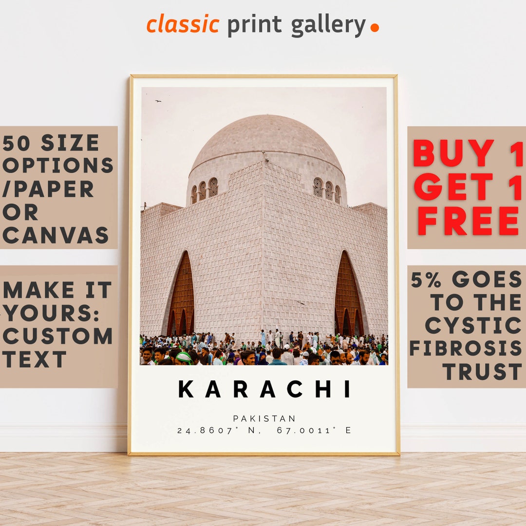 Karachi Poster Colorful Print, Karachi Wall Art, Karachi Photo Decor, Karachi Gift Travel Print
