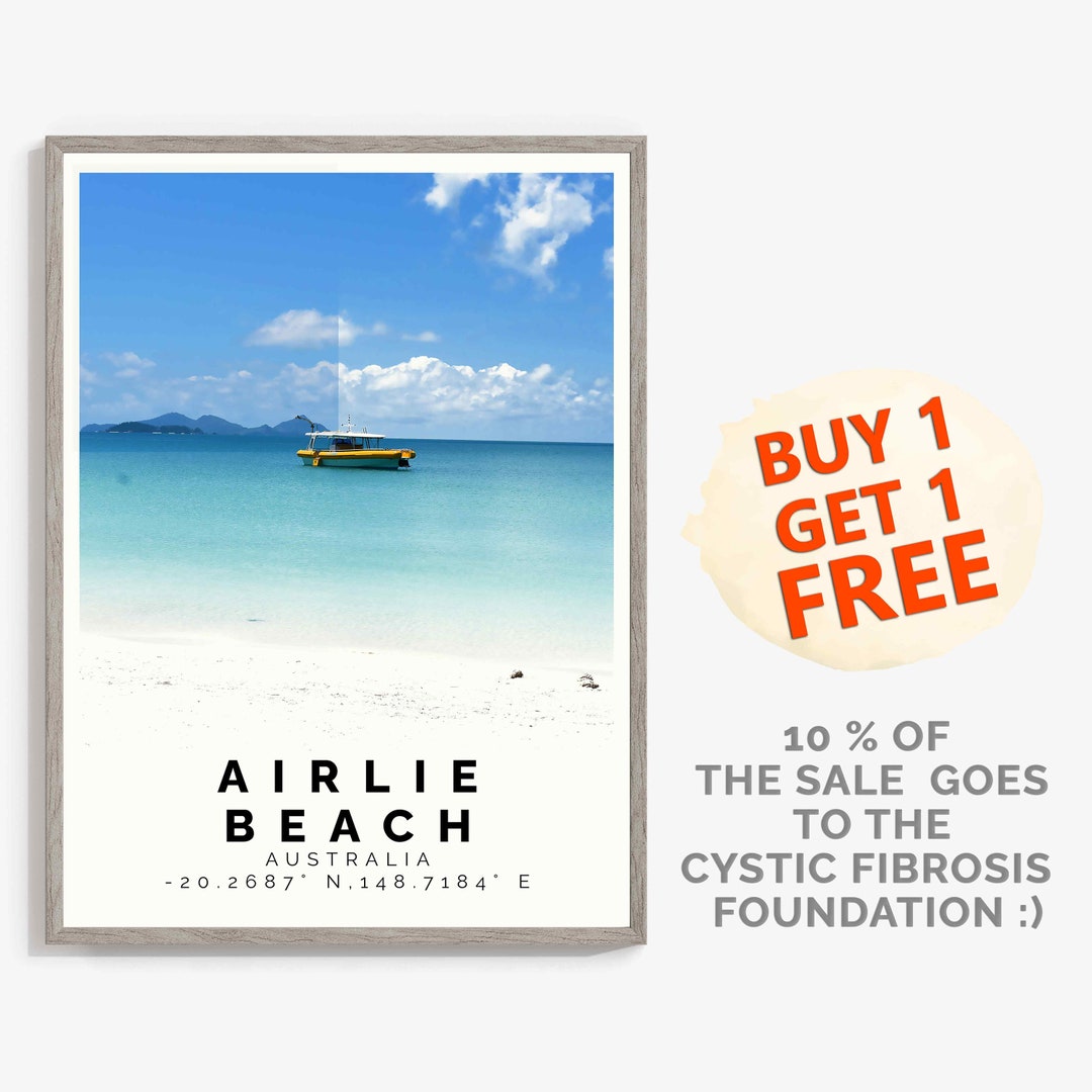 Airlie Beach Poster Colorful Print Airlie Beach Wall Art Etsy