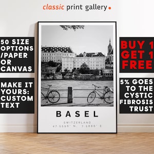 Basel Poster Black and White Print, Basel Wall Art, Basel Travel Poster, Basel Photo Print, Switzerland, Swiss 3071