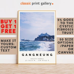 Surf Gift,Gangneung Print,Gangneung Wall Art,Gangneung Colorful Poster,Beach Travel,Surf Gift,Beach Wall Art South Korea 15447