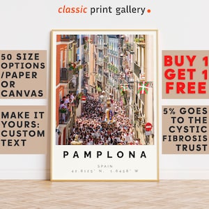 Pamplona Poster Colorful Print, Pamplona Wall Art, Pamplona Photo Decor, Gift Travel Print,Navarre,Office Wall Art,Travel Posters,8810
