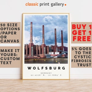 Wolfsburg Poster Colorful Print, Wolfsburg Wall Art, Wolfsburg Photo Decor, Wolfsburg Gift Travel Print,Lower Saxony,Gift For Him,10748