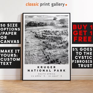 Kruger National Park Poster Black and White Print, Kruger National Park Wall Art, Kruger National Park Travel Photo,South Africa,4714a