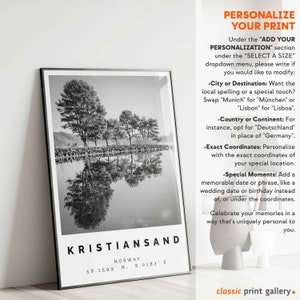 Kristiansand Poster Black and White Print, Kristiansand Wall Art, Kristiansand Travel Poster, Kristiansand Photo,Norway,5801 image 4