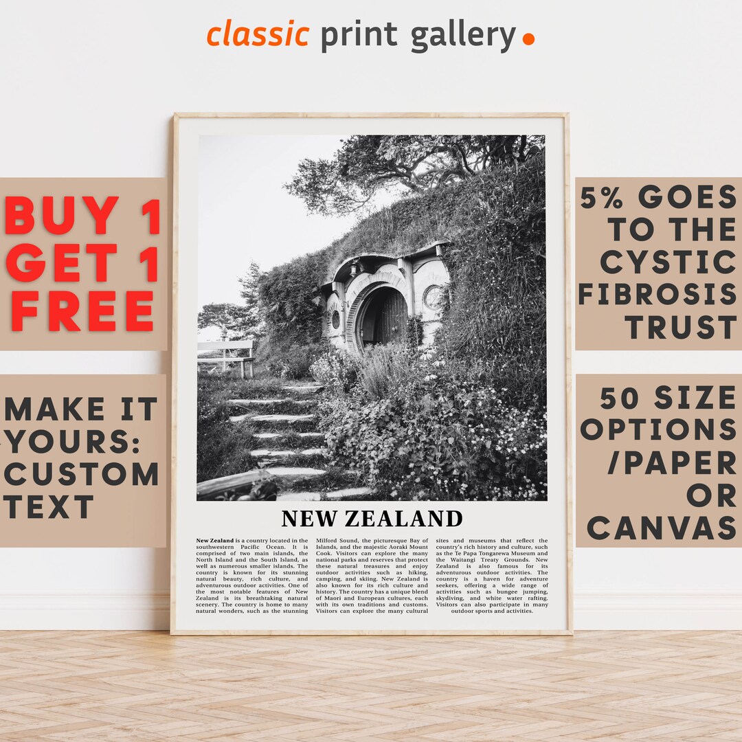 New Zealand Print New Zealand Wall Art New Zealand Black and Etsy